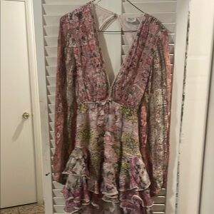 HEMANT & NANDITA Pink and Gray Textured Dress